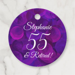 Elegant Lila 55 und Rentenersatz Geschenkanhänger