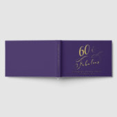 Elegant Lila 60. Geburtstagsparty Gold Gästebuch (Voll)