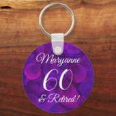 Elegant Lila 60 & Rentenerwerb Schlüsselanhänger (Vorderseite)