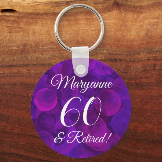 Elegant Lila 60 & Rentenerwerb Schlüsselanhänger (Vorderseite)