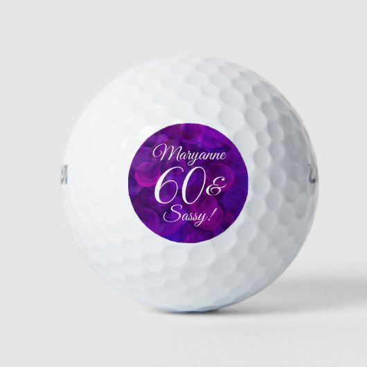 Elegant Lila 60 & Sassy Geburtstagsparty Golfball (Vorderseite)