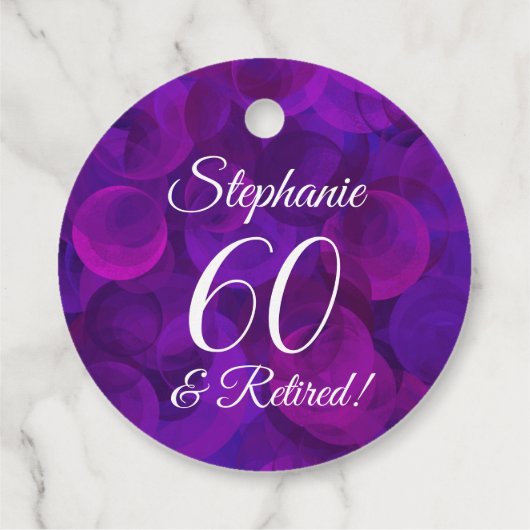 Elegant Lila 60 und Rentenersatz Geschenkanhänger (Rückseite)
