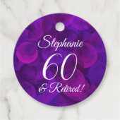 Elegant Lila 60 und Rentenersatz Geschenkanhänger (Vorderseite)