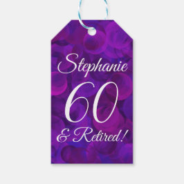 Elegant Lila 60 und Rentenersatz Geschenkanhänger