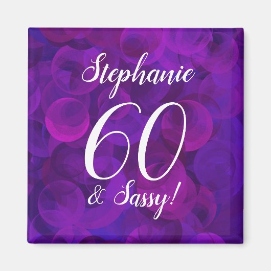 Elegant Lila 60 und Sassy Birthday Party Magnet (Vorne)