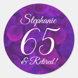 Elegant Lila 65 und Rentenerwerbsvorteil Runder Aufkleber