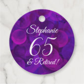 Elegant Lila 65 und Ruhestand Geschenkanhänger (Vorderseite)