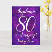 Elegant Lila 80 und Phantastisch Personalize Birth Karte (Gelbe Blume)