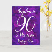 Elegant Lila 90 und Nonstop individuell angepasst Karte (Gelbe Blume)