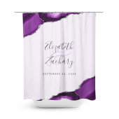 Elegant Lila Agate Silver Lavender Wedding Duschvorhang