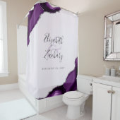 Elegant Lila Agate Silver Lavender Wedding Duschvorhang (Beispiel)