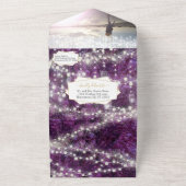 Elegant Lila Amethyst Crystal Geode Wedding All In One Einladung (Außenbereich)