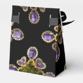 Elegant Lila Amethyst Diamonds Emeralds Geschenkschachtel (Rückseite)