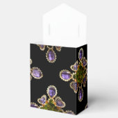 Elegant Lila Amethyst Diamonds Emeralds Geschenkschachtel (Geöffnet)