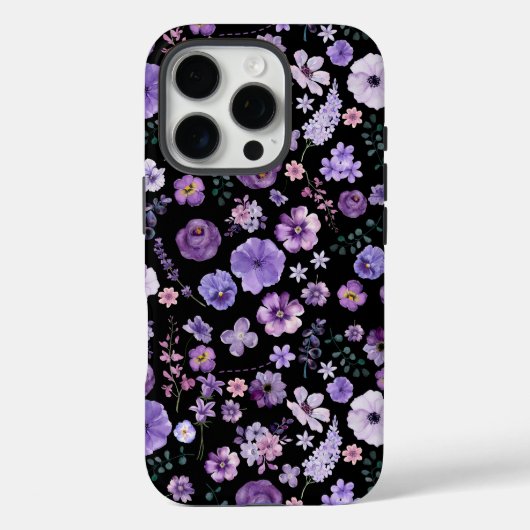 Elegant Lila Blooms iPhone 16Pro Fall Case-Mate iPhone Hülle (Rückseite)