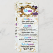 Elegant Lila | Blue African Gender Reveal Foto Menükarte (Vorne/Hinten)