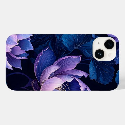 Elegant Lila Blue Lotus iPhone Case (Rückseite (Horizontal))