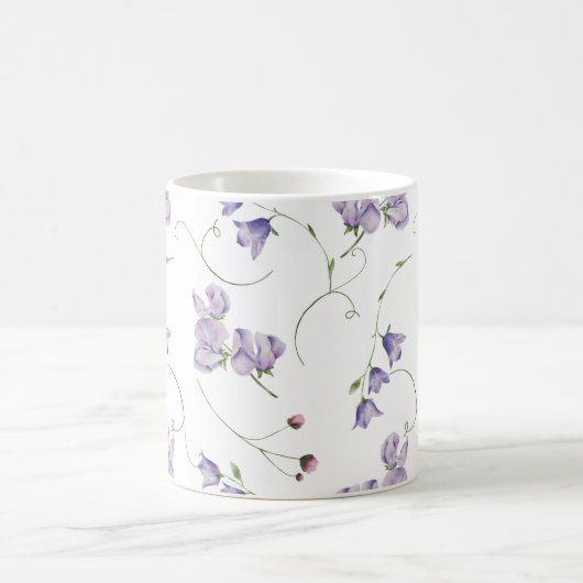 Elegant Lila Blumen Kaffeetasse (Mittel)