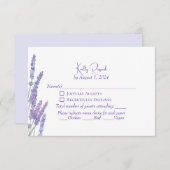 Elegant Lila Boho Lavender Blume Wedding RSVP (Vorne/Hinten)