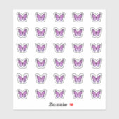 Elegant Lila Butterfly Kisses Monogram Candy Aufkleber (Blatt)