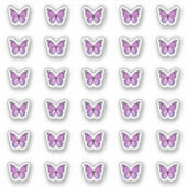 Elegant Lila Butterfly Kisses Monogram Candy Aufkleber (Vorderseite)
