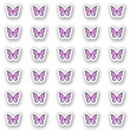 Elegant Lila Butterfly Kisses Monogram Candy Aufkleber (Vorderseite)