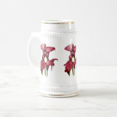 Elegant Lila Calla Lilies Bierglas (Vorderseite Links)