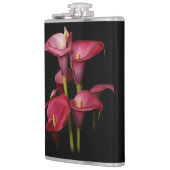 Elegant Lila Calla Lilies Flachmann (Links)