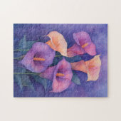 Elegant Lila Calla Lilies Puzzle (Horizontal)