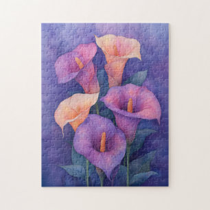 Elegant Lila Calla Lilies Puzzle