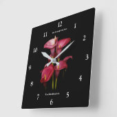 Elegant Lila Calla Lilies Quadratische Wanduhr (Winkel)