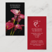Elegant Lila Calla Lilies Visitenkarte (Vorne/Hinten)