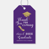 Elegant Lila Class of 2025 Abschluss Vielen Dank Geschenkanhänger (Rückseite)