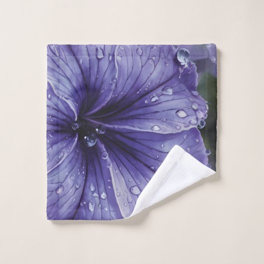 Elegant Lila floral Badhandtuch Set (Waschlappen)