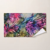 Elegant Lila floral Badhandtuch Set (Handtuch)