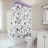 Elegant Lila floral Botanisch Duschvorhang (Beispiel)