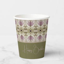 Elegant Lila floral Gemustert Pappbecher