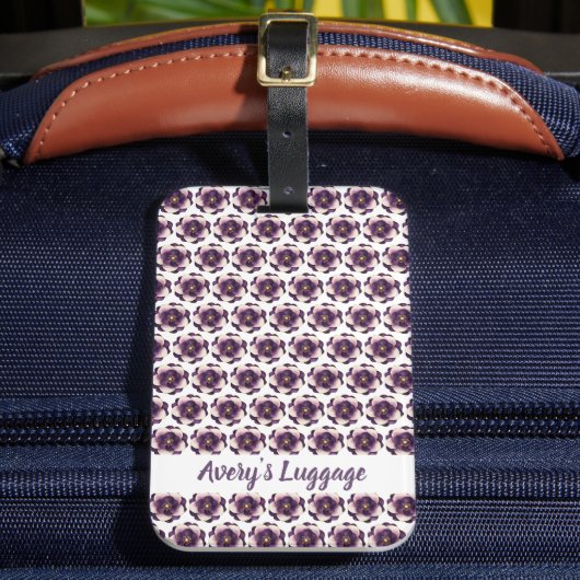 Elegant Lila floral Gepäckanhänger (Vorderseite Insitu 2)