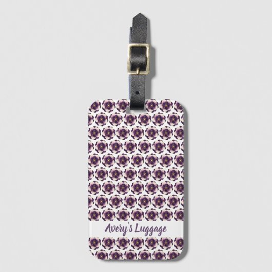Elegant Lila floral Gepäckanhänger (Vorderseite Vertikal)