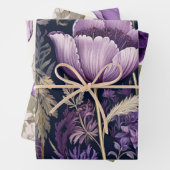 Elegant Lila floral Geschenkpapier Set (Beispiel)
