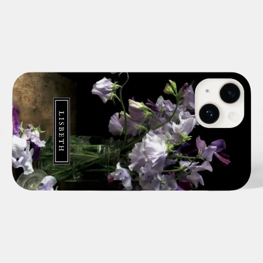 Elegant Lila floral iPhone Case (Rückseite (Horizontal))