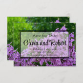Elegant lila floral Lilac Save the Date (Vorne/Hinten)