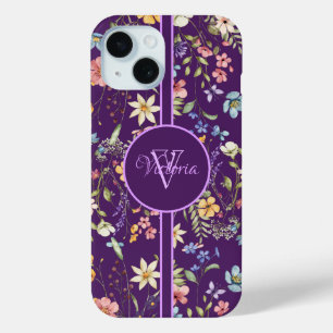 Elegant Lila floral Personalisiert Case-Mate iPhone Hülle