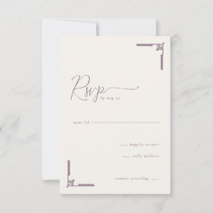 Elegant lila geometrische RSVP Karte