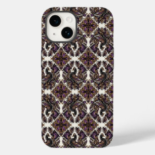 Elegant Lila Gold Batik Raven iPhone Case 14 Hülle