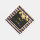 Elegant Lila Gold Glitzer Gold Rose Sweet 16 Serviette (Ecke)