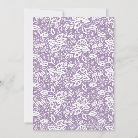 ELEGANT LILA GOLD LACE WEDD EINLADUNG (Rückseite)