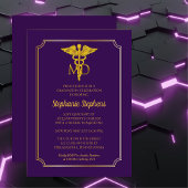 Elegant Lila| Gold MD Ärztliche Graduiertengruppe Einladung