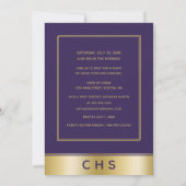 Elegant Lila Gold Script 10. Class-Wiedersehen Einladung (Rückseite)