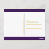 Elegant Lila | Gold Uni-Abschluss Vielen Dank Postkarte (Rückseite)